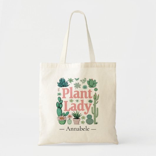 Tote Bag Plante Lady Cute personnalisée (Devant)