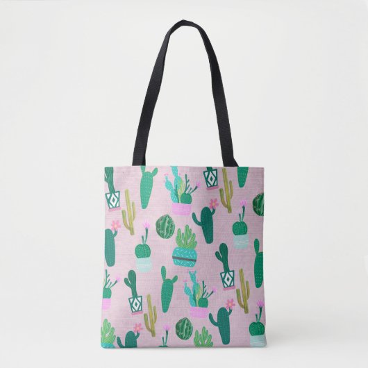 Tote Bag Plantes de cactus cactées rustiques roses du Sud-O (Devant)