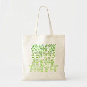 Tote Bag Plantes vert Doodle mignon dans les pots