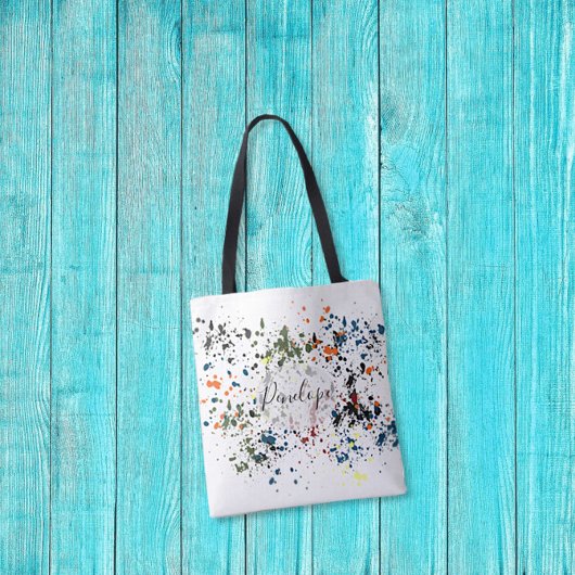 Tote Bag Plaques de peinture Messy Moderne Abstrait Votre n