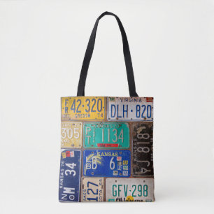 Tote Bag plaques d'immatriculation américaines rouillées