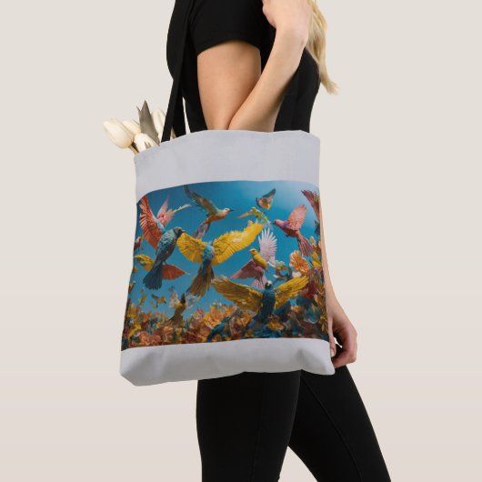 Tote Bag Plastic Flight: Dreams in Synthetic Sky (De près)