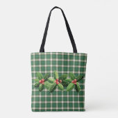 Tote Bag Plat blanc vert de Noël (Dos)