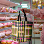 Tote Bag Plat Luxe Personnalisé Olive Vert, Or & Rose