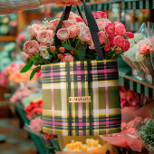 Tote Bag Plat Luxe Personnalisé Olive Vert, Or & Rose