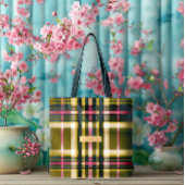 Tote Bag Plat Luxe Personnalisé Olive Vert, Or & Rose