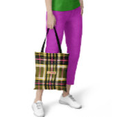 Tote Bag Plat Luxe Personnalisé Olive Vert, Or & Rose