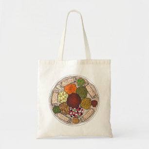 Tote Bag Plateau alimentaire éthiopien de Cuisine Injera Wa