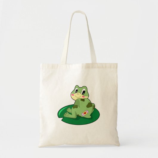 Tote Bag Plâtre Coeur Feuille de grenouille (Devant)