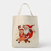 Tote Bag **"Playful Santa Claus Design – Fun and Festive Ch (Dos)