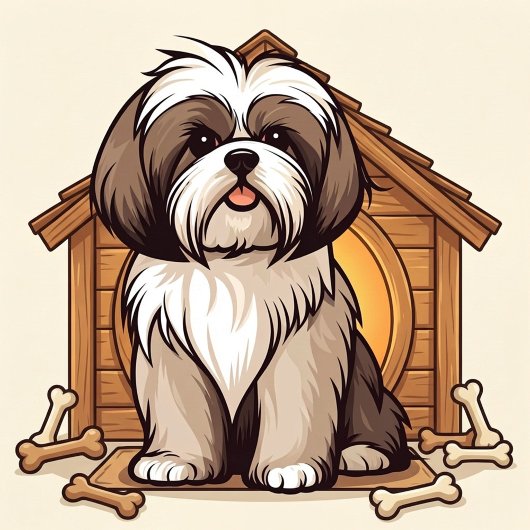 Tote Bag Playful Shih Tzu Dog House 