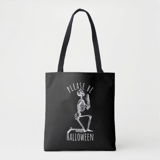 Tote Bag Please Be Halloween Spooky Season Skeleton (Devant)
