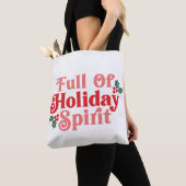 Tote Bag Plein d'esprit de vacances - Typographie festive (De près)