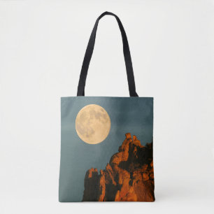 Tote Bag Pleine lune   Basalt Cliffs Smith Rock State Park