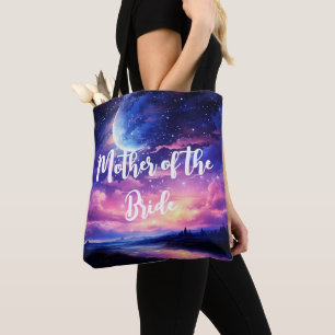 Tote Bag Pleine lune céleste étoiles nuages Mariage mystiqu