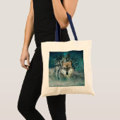 Tote Bag Pleine lune de loup en brouillard (Devant (produit))