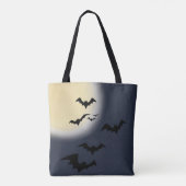 Tote Bag Pleine lune Halloween avec chauves-souris (Dos)