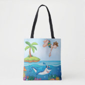 Tote Bag Plongée Dans L'Océan Aimable Requin Coral Reef (Devant)