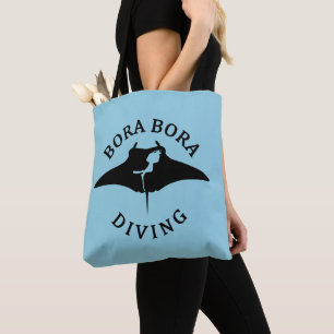 Tote Bag Plongée Sous-Marine Avec Raies Manta À Bora Bora