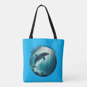 Tote Bag Plongez profond, vivez libre dauphin (Dos)