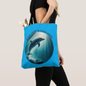 Tote Bag Plongez profond, vivez libre dauphin (De près)
