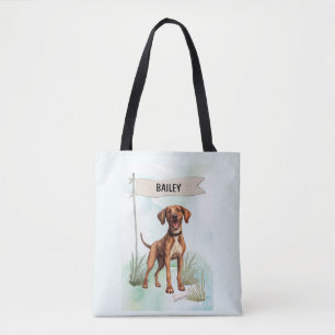 Tote Bag Plott Aquarelle Chien Personnalisé