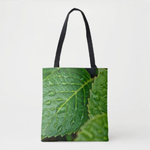 Tote Bag Pluie goutte d'eau feuilles humides