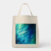 Tote Bag Plume Abstraite Bleu Vert (Dos)