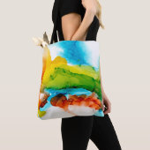 Tote Bag Plume primaire - aquarelles (De près)