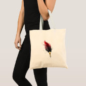 Tote Bag Plume rouge avec pointe en or (Devant (produit))