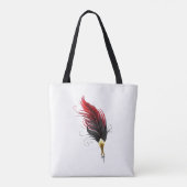 Tote Bag Plume rouge avec pointe en or (Dos)