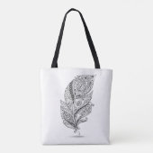 Tote Bag Plume tribale inspirée 2 (Dos)