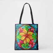 Tote Bag Plumera hawaïenne fleurie thème (Devant)