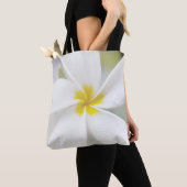 Tote Bag Plumeria blanche - Portrait macro (De près)