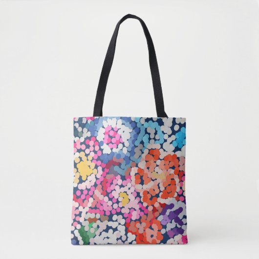 Tote Bag Plumeria tropicale pointillée Fleurs Abstraites (Devant)