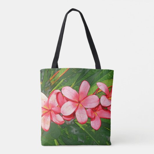 Tote Bag Plumerias rose (Dos)