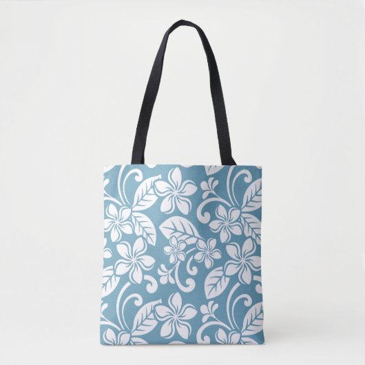 TOTE BAG PLUMÉRIE DE L'ÎLE (BLEU D'ESCLAT) (Devant)