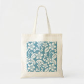 TOTE BAG PLUMÉRIE DE L'ÎLE (BLEU D'ESCLAT) (Devant)