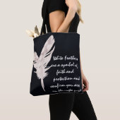 Tote Bag Plumes blanches et sens (De près)