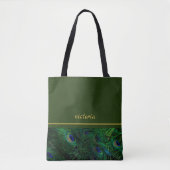 Tote Bag Plumes chic Peacock Monogrammé (Devant)