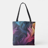 Tote Bag Plumes colorées Abstraites (Dos)