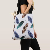 Tote Bag Plumes colorées Texture tribale (De près)