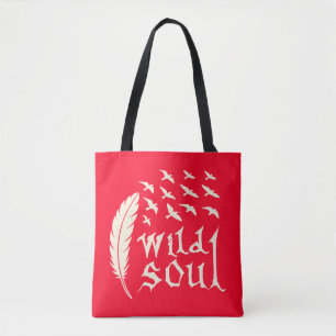 Tote Bag Plumes d'âne sauvage Oiseau Design naturel