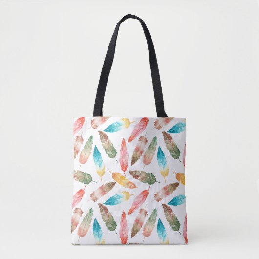 Tote Bag Plumes de couleur (Devant)