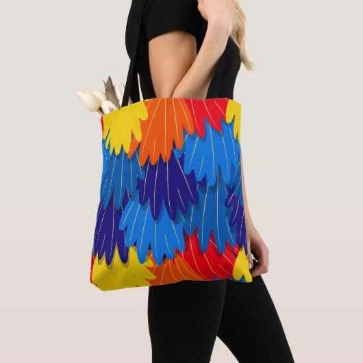 Tote Bag Plumes de perroquet de Macaw Scarlet (De près)
