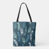 Tote Bag Plumes ethniques motif transparent (Dos)