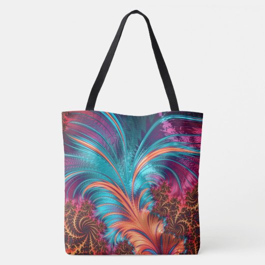 Tote Bag Plumes fractées Abstrait (Dos)