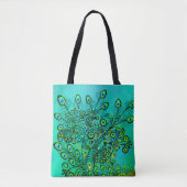 Tote Bag Plumes Peacock Trippy super (Devant)