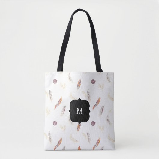 Tote Bag Plumes Tendance Collection Luxe Boho (Devant)