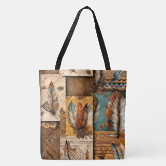 Tote Bag Plumes tribales du sud-ouest aztèque